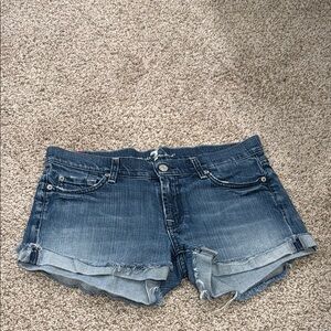 7 For All Mankind Blue Jean Shorts
